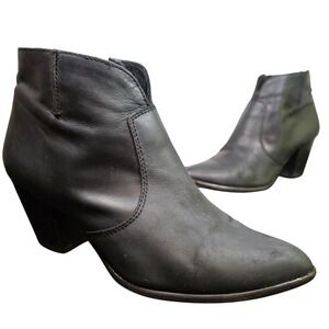 FRYE 8M Jennifer‎ Black Leather Ankle Boot Western Minimalist Classic